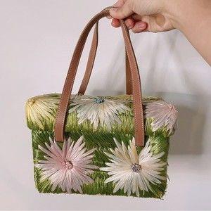 Rare Kate Spade Cabo Floral Raffia Basket Bag Picnic Must Have